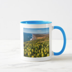 Caneca Tremoceiro Amarelo Acima da Praia de Point Reyes