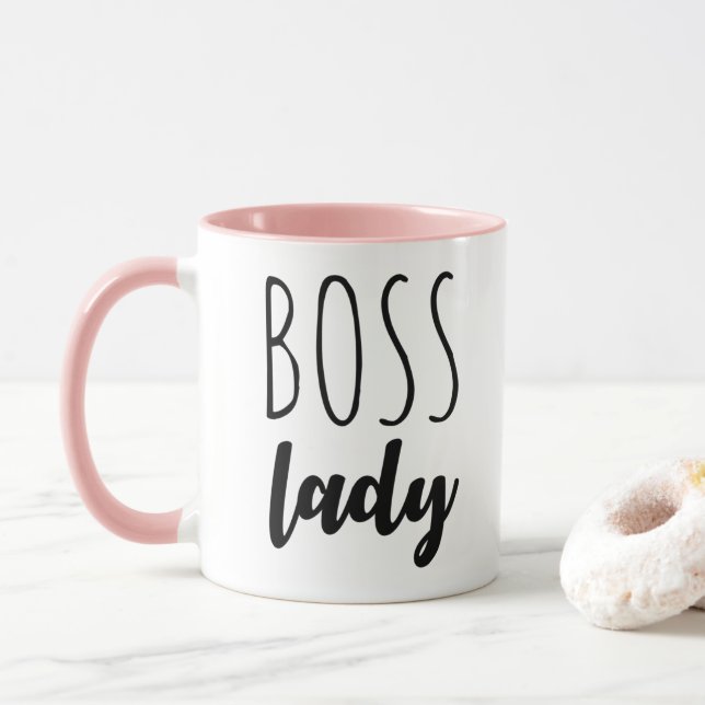 Caneca Trendy Boss Lady Typografia (Com Donut)