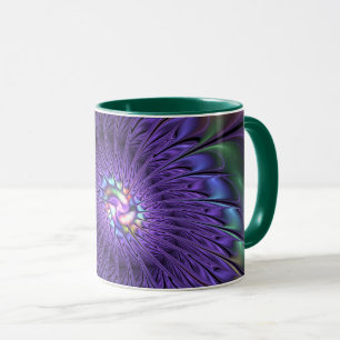 Caneca Trendy Colorful Modern Abstrato Fractal
