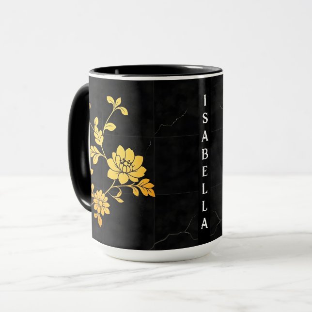 Caneca Trendy Luxury Elegant Coleção Floral (Frente Esquerda)