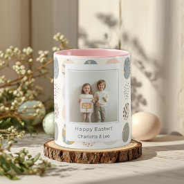 Caneca Trendy Pastel Easter Photo Mug | Personalized