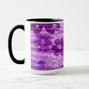 Caneca Trendy Violet Flower Vintage