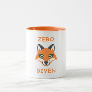 Caneca Trendy Zero Fox dada frase Emoji Cartoon