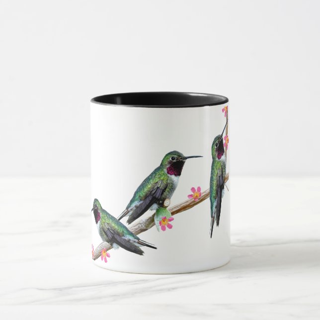 Caneca Três beija-flores soltos num ramo de fio (Centro)