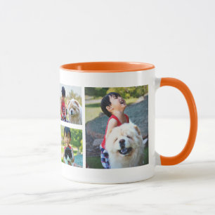 Caneca Três café personalizado da colagem 2-Sided da fo