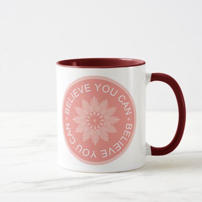 Caneca Três citações da palavra ~Believe o Can~ (Direita)
