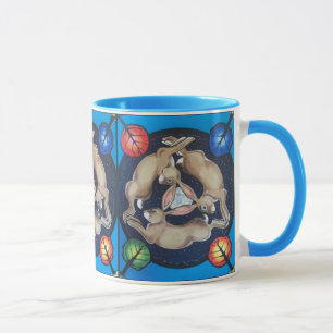 Caneca Três Coelhos Abusam Lua Quatro Sasões Azul