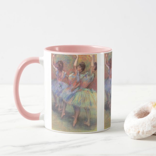 Caneca Três Dançarinas de Edgar Degas, Arte de Balé Antig (Com Donut)