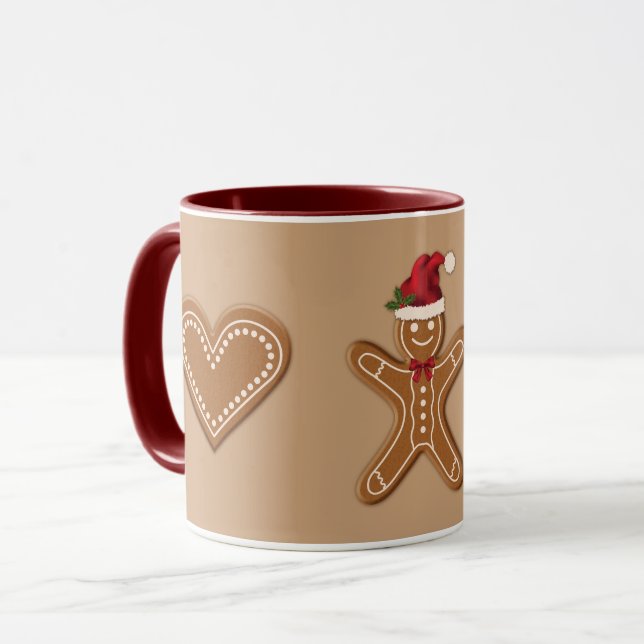 Caneca Três Formas de Biscoito de Natal de Gengibre (Frente Esquerda)