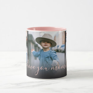 Caneca Três Fotos Rosa Eu Amo Você Mamãe