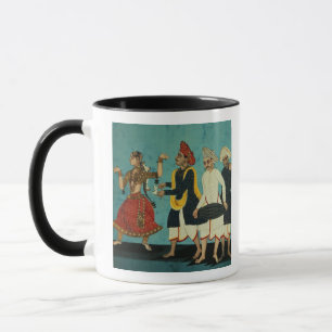 Caneca Três músicos e uma menina de dança, Tanjore, Ta