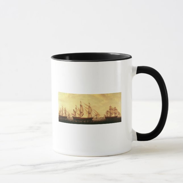 Caneca Três navios da baía de Hudson na Tamisa (Direita)