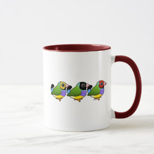 Caneca Três passarinhos de Gouldian