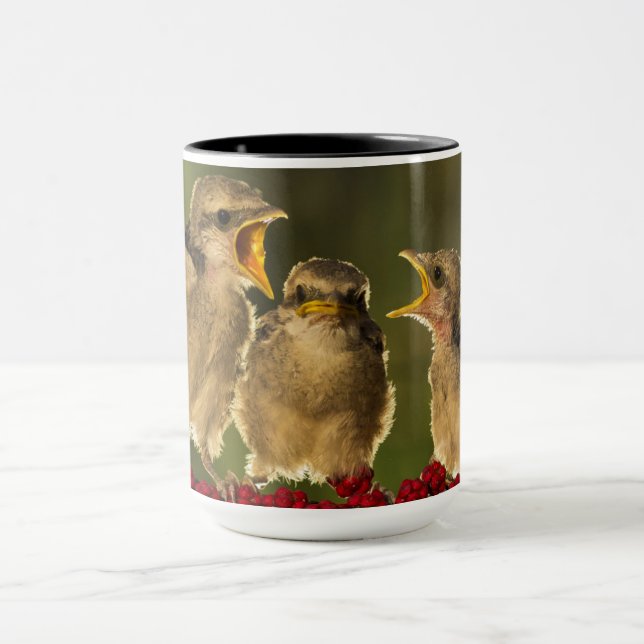 Caneca Três pássaros de Schach do Lanius do bebê (Centro)