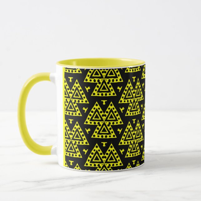 Caneca Três triângulos v1 - Amarelo (Esquerda)