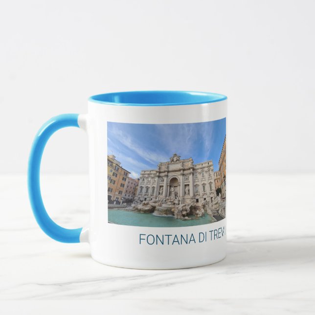 Caneca Trevi Fountain Roma Itália Holiday Panorama (Esquerda)