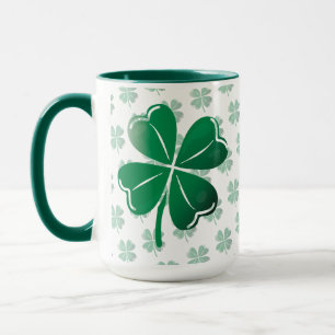 Caneca Trevo de Quatro Folhas Sortudo Padrão Golfe Trevo