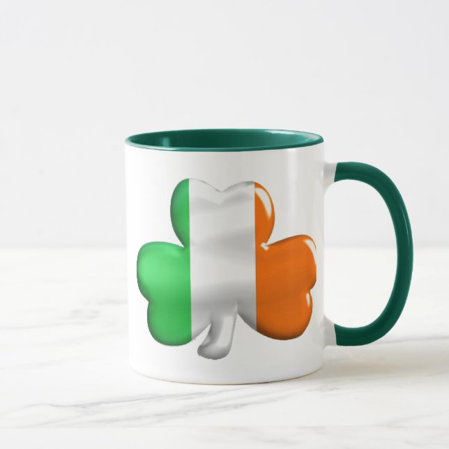 Caneca Trevo irlandês da bandeira (Direita)