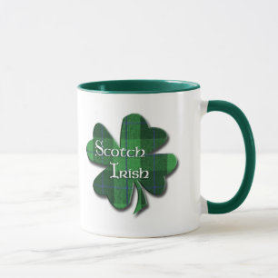 Caneca Trevo irlandês escocês da xadrez