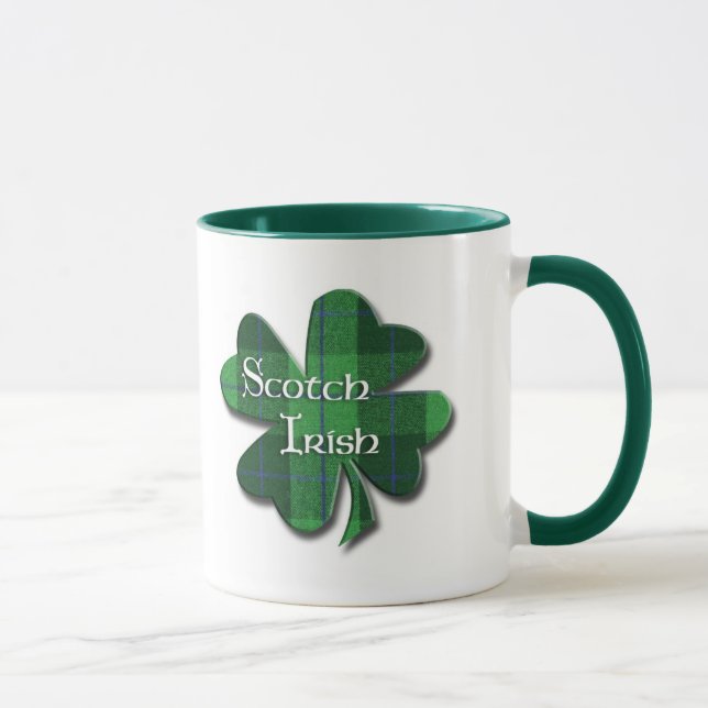 Caneca Trevo irlandês escocês da xadrez (Direita)