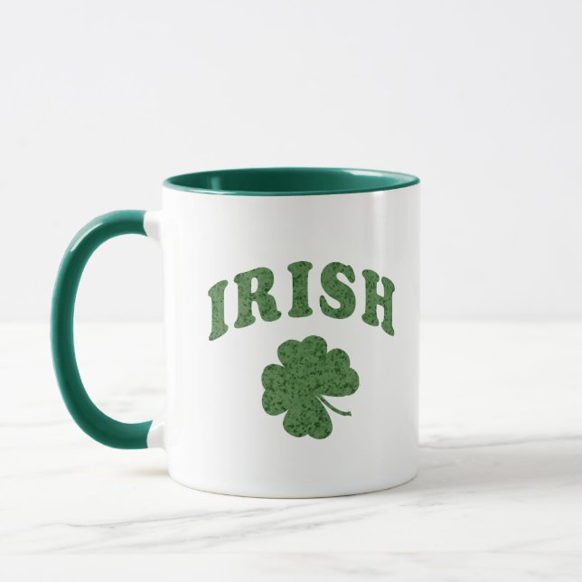 Caneca Trevo Irlandês Verde - Xícara de Café em Do (Esquerda)
