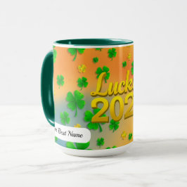 Caneca Trevo Verde da Sorte