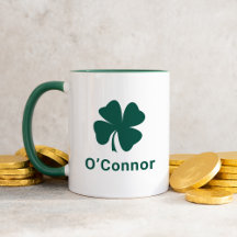 Trevo Verde Personalizado Nome da Família Irlandês