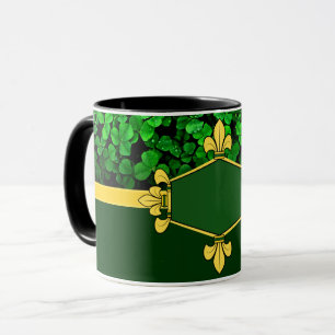 Caneca Trevos verdes da Irlanda, adicione monograma/inici