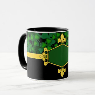 Caneca Trevos verdes da Irlanda, adicione monograma/inici