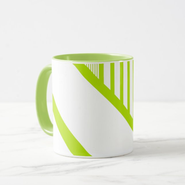 Caneca Triângulo em Verde limão e Branco (Frente Esquerda)