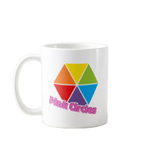 Triângulos Coloridos com Texto Círculos Rosa