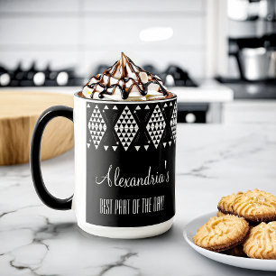 Caneca Triângulos Geométricos Brancos Personalizados