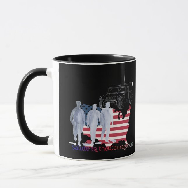 Caneca Tributo corações bravos preto (Esquerda)