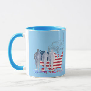 Caneca Tributo de corações corajosos azul claro