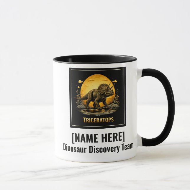 Caneca Triceratops Dinossauro Pré-Histórico Lua (Direita)