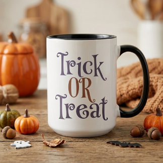 Caneca Trick or Treat Laranja e Roxo Halloween