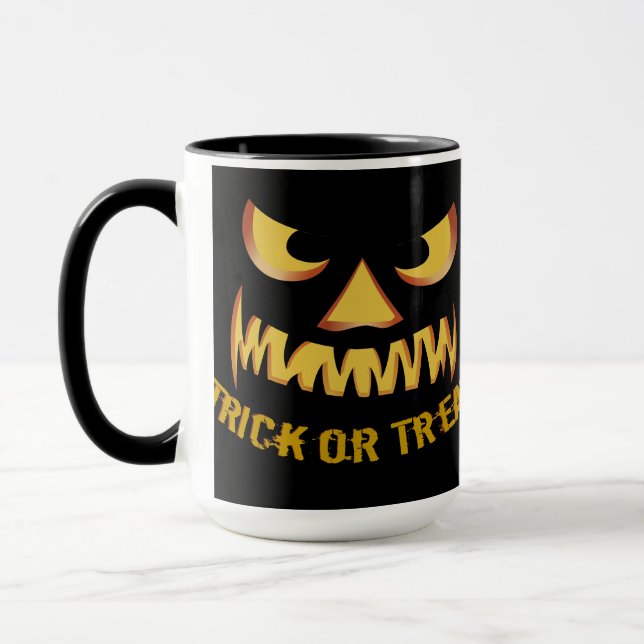 Caneca Trick ou Tratar com a Cara de Abóbora (Esquerda)