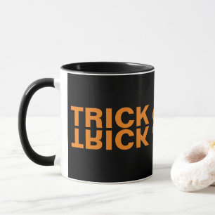 Caneca Trick ou Tratar Design com tipo