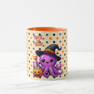 Caneca Trick ou Treine Octopus Halloween