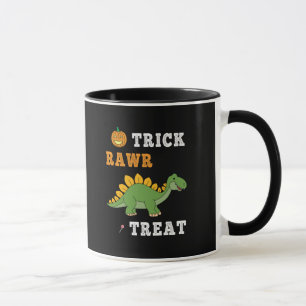 Caneca Trick Rawr Treat Cute Halloween Stegosaurus Dino