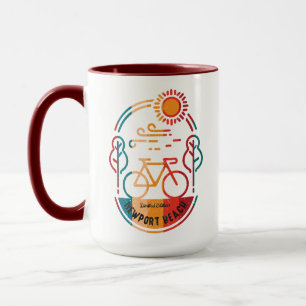 Caneca Trilha de Bicicleta Retro Newport Beach