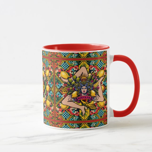 Caneca Trinacria Sicilia Patterna Siciliana (Direita)