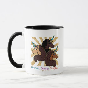 Caneca Trio Afro Unicorn: Único, Divino e Mágico