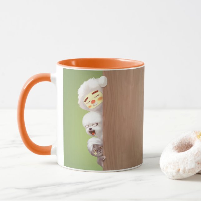 Caneca Trio de Animais de Pequim (Com Donut)