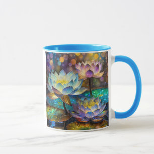 Caneca Trio de Flores de Lótus Brilhantes