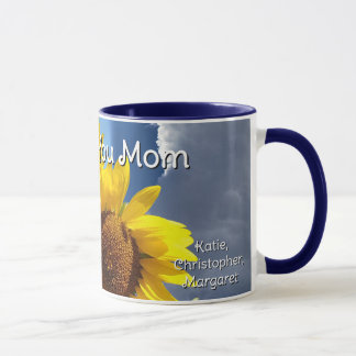 Caneca Trio de Girassóis e Amor da Mãe Céu Azul