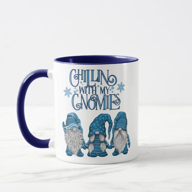 Caneca Trio de inverno azul de Natal com meus fantasmas (Esquerda)