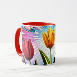 Caneca Trio de Tulipas: Um Burst de Beleza Springtime