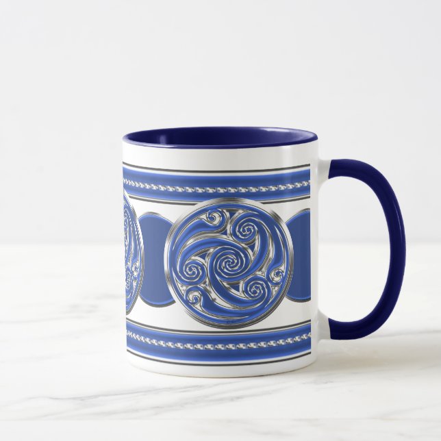 Caneca Triskel de prata azul (Direita)