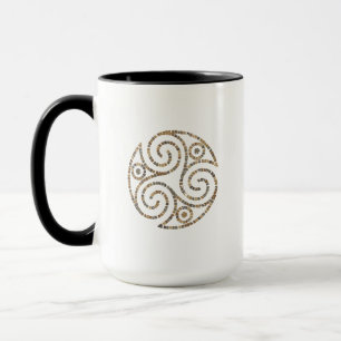 Caneca Triskelion Celtic - Símbolo espiral triplo - Mosai